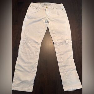 Michael Kors Cropped Skinny Jeans Womens Sz 2 White Pants Jeans